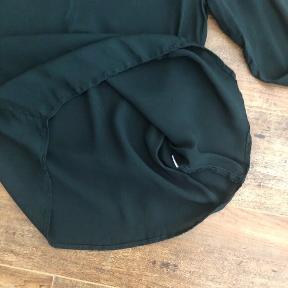 zara Dark Green Keyhole Tie Neck Long Sleeve Blouse - Picture 8 of 9